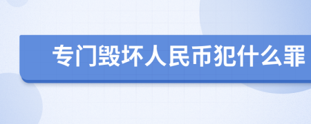专门毁坏人民币犯什么罪