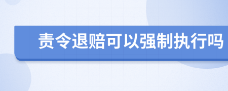 责令退赔可以强制执行吗