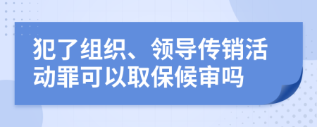 犯了组织、领导传销活动罪可以取保候审吗