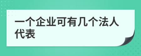 一个企业可有几个法人代表