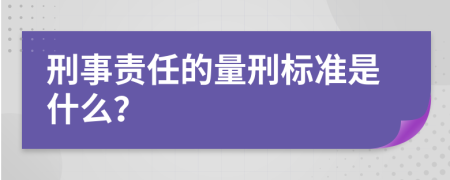 刑事责任的量刑标准是什么？