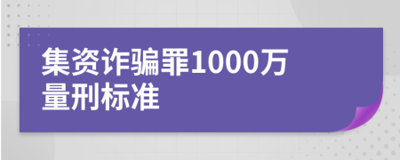 集资诈骗罪1000万量刑标准