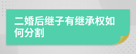 二婚后继子有继承权如何分割