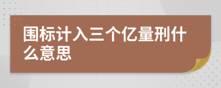 围标计入三个亿量刑什么意思