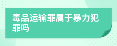 毒品运输罪属于暴力犯罪吗