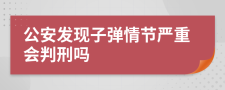 公安发现子弹情节严重会判刑吗