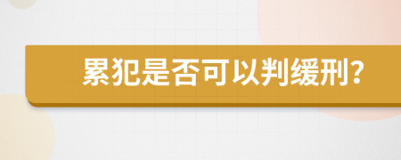 累犯是否可以判缓刑？