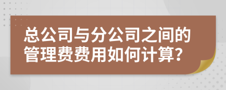 总公司与分公司之间的管理费费用如何计算？