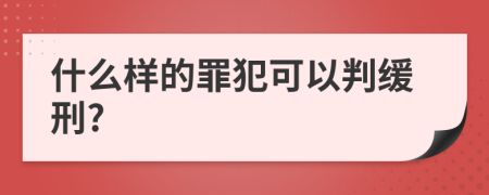 什么样的罪犯可以判缓刑?