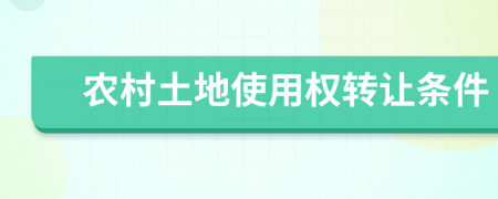 农村土地使用权转让条件