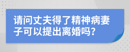 请问丈夫得了精神病妻子可以提出离婚吗？