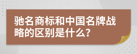 驰名商标和中国名牌战略的区别是什么？