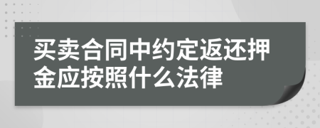 买卖合同中约定返还押金应按照什么法律