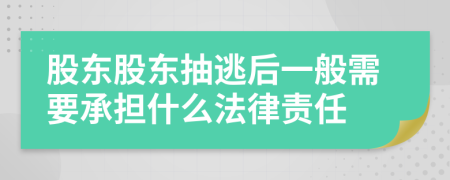 股东股东抽逃后一般需要承担什么法律责任