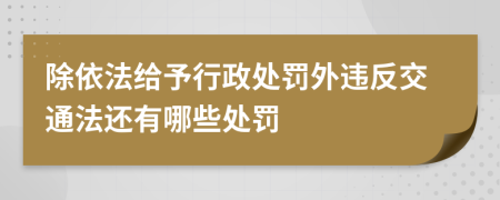 除依法给予行政处罚外违反交通法还有哪些处罚