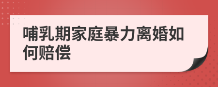 哺乳期家庭暴力离婚如何赔偿