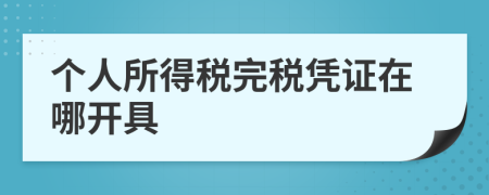 个人所得税完税凭证在哪开具