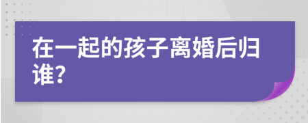 在一起的孩子离婚后归谁？