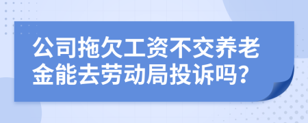 公司拖欠工资不交养老金能去劳动局投诉吗？
