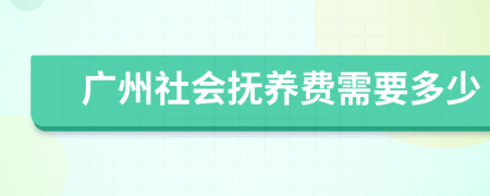 广州社会抚养费需要多少