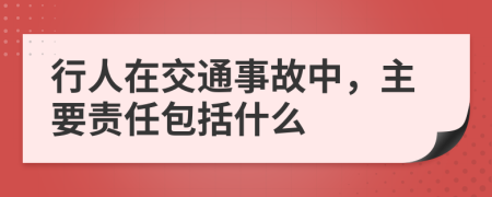 行人在交通事故中，主要责任包括什么