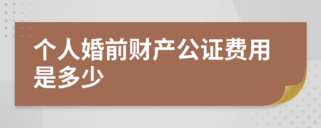 个人婚前财产公证费用是多少