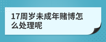 17周岁未成年赌博怎么处理呢