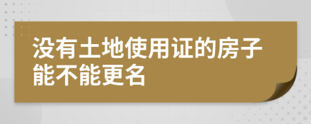 没有土地使用证的房子能不能更名