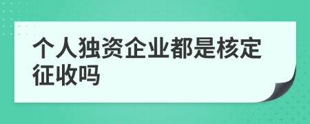 个人独资企业都是核定征收吗