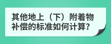 其他地上（下）附着物补偿的标准如何计算？