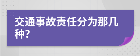 交通事故责任分为那几种？