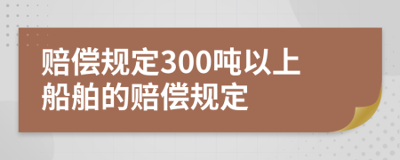 赔偿规定300吨以上船舶的赔偿规定