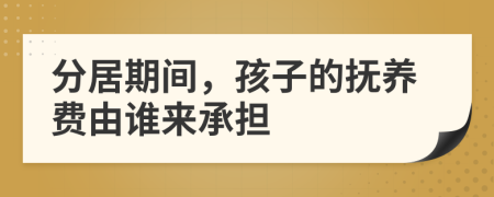 分居期间，孩子的抚养费由谁来承担