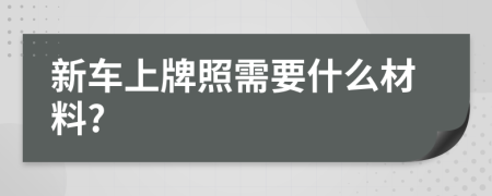 新车上牌照需要什么材料?