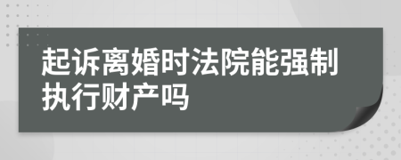 起诉离婚时法院能强制执行财产吗