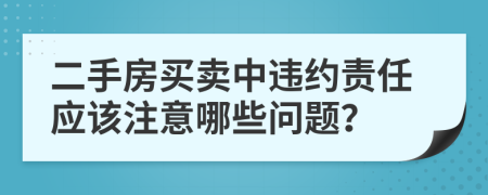 二手房买卖中违约责任应该注意哪些问题？