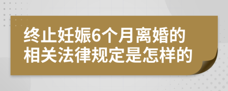 终止妊娠6个月离婚的相关法律规定是怎样的