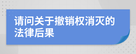 请问关于撤销权消灭的法律后果