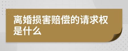 离婚损害赔偿的请求权是什么