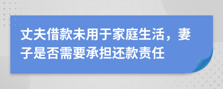 丈夫借款未用于家庭生活，妻子是否需要承担还款责任