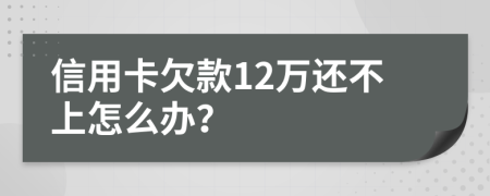 信用卡欠款12万还不上怎么办？