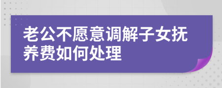 老公不愿意调解子女抚养费如何处理