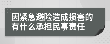 因紧急避险造成损害的有什么承担民事责任