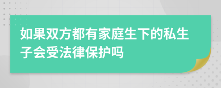 如果双方都有家庭生下的私生子会受法律保护吗