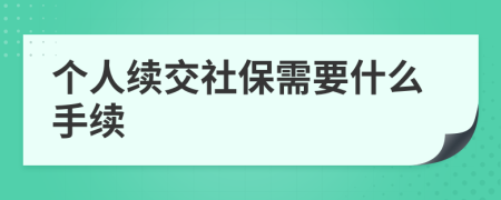 个人续交社保需要什么手续