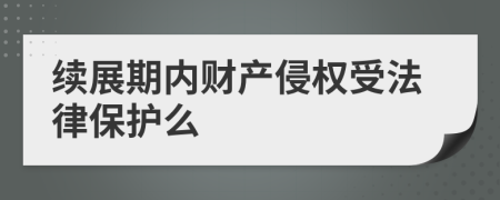 续展期内财产侵权受法律保护么