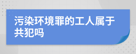 污染环境罪的工人属于共犯吗