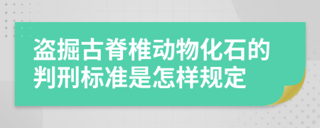 盗掘古脊椎动物化石的判刑标准是怎样规定