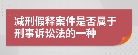 减刑假释案件是否属于刑事诉讼法的一种