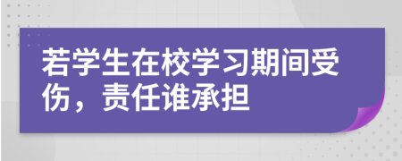 若学生在校学习期间受伤，责任谁承担